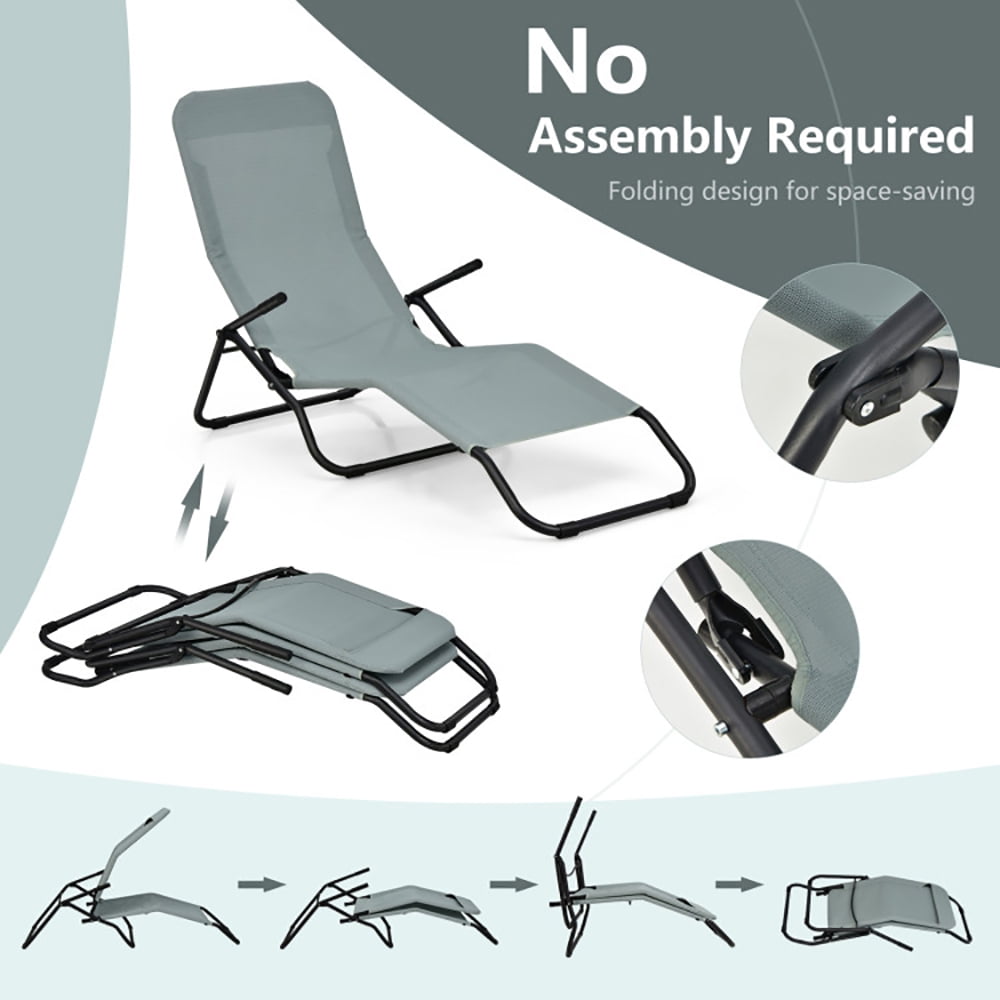Aimee Lii 2 Pieces Folding Portable Patio Chaise Lounger with Rocking Design, Patio Loungers, Light Green