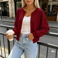 thumbnail image 7 of Sevevn Lightweight Cardigan Sweaters for Women Button Down Long Sleeve Open-Front Cardigan Wine 2XL, 7 of 7