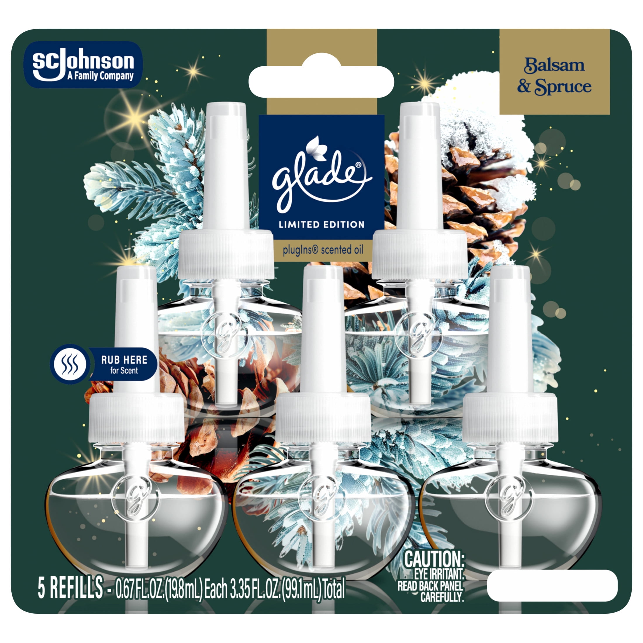 Glade® PlugIns® Refills Air Freshener, Twinkling Pine & Cedar, 3.35oz., 5 Count