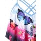thumbnail image 3 of Más el tamaño del entrecruzamiento de la mariposa de la impresión floral de Tankini del traje de baño Rosegal Camisetas tallas grandes, 3 of 5