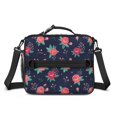thumbnail image 2 of Pioneer Flower Floral Print Pattern Insulated Lunch Bag with Shoulder Strap and Bottle Holder,Bento School Lunch Bag Box,11x9.5x3.5 Inches, 2 of 5