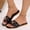 Black, variant on Womens Flat Slide Sandals Black Square Toe PU Faux Leather Cushioned Comfort Slip On Summer Shoes with Metal Buckle Size 9