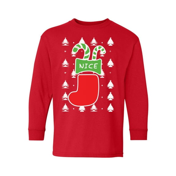 Awkward Styles Christmas Long Sleeve Shirt for Kids Youth Boys Girls Nice Xmas Stocking Shirt