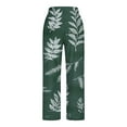 thumbnail image 5 of Tnhcen Women's Linen-Like Floral Print Straight Leg Pants Elastic Waist Casual Trousers Pre-Shrunk Washed Crease Comfort S-2XL Multiple Colors Available, 5 of 5