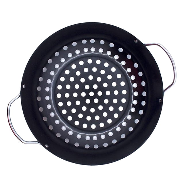 MERRYHAPY Nonstick Grilling Pan Meat Net Barbecue Plate Black Heat Distribution 1Pcs