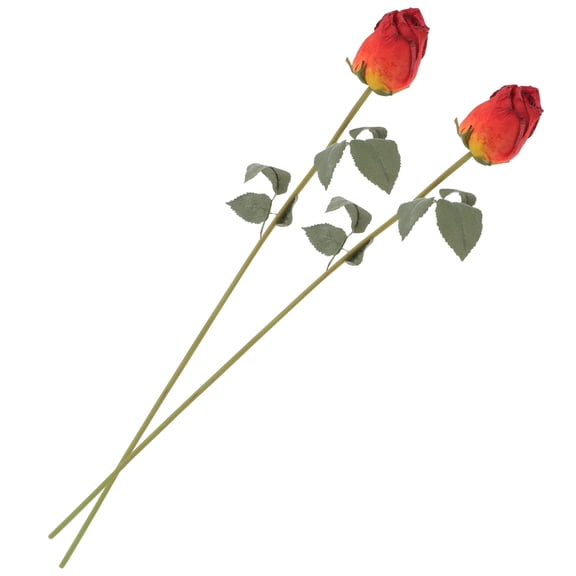 FENGGUIQU 2Pcs Artificial Red Roses for Wedding Kits and Engagement Party Decorations