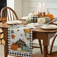 thumbnail image 3 of Burlap Table Runner 70 Inches Long,Thanksgiving Pumpkin Black Checker Non-Slip Kitchen Table Runners for Dining Room Everyday Use Party Table Decorations Fall Maple Leaf Retro Linen, 3 of 9