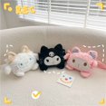 thumbnail image 3 of Bolsa de mensajero de felpa de Sanrio de dibujos animados, Melody Kuromi Cinnamoroll, bolsas de hombro de felpa, monedero para llaves, regalos de Navidad para niños y niñas, 3 of 4