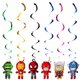 thumbnail image 1 of 6pcs Disney Spiderman Princess Encanto Mickey Mouse Stitch Frozen Theme Spiral Ceiling Swirls Garlands Birthday Party Decora Gao Jinjia LED, 1 of 2