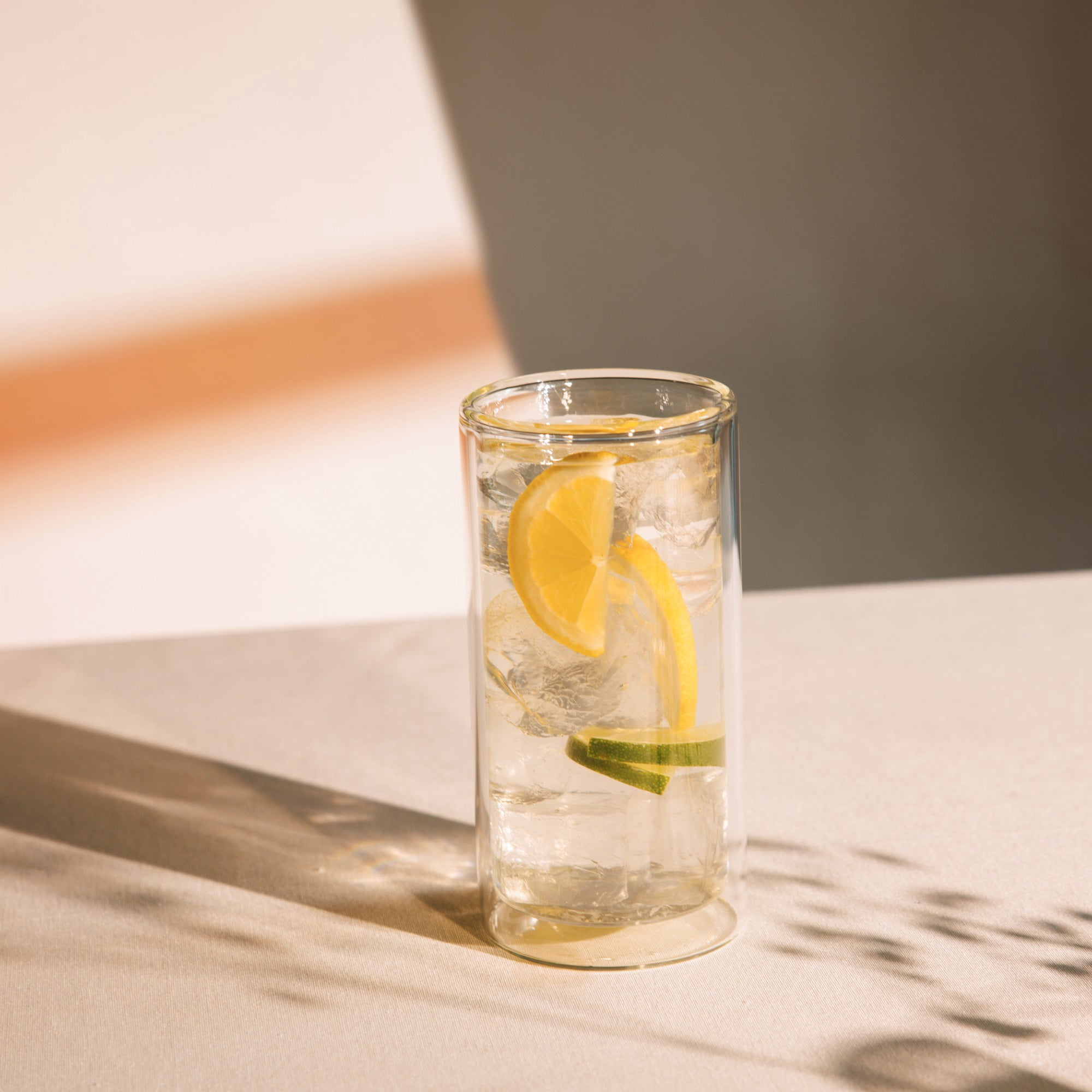 Thyme & Table 16 fl oz Clear Double Wall Drinking Glass, Durable