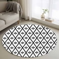 thumbnail image 2 of Minimalist Art Round Rug 3.3ft Washable Circle Entryway Rugs Non Slip Black White Boho Abstract Floral Lattice Area Rug Indoor Carpet for Bedroom Kitchen Living Room Home Office Dining Room Nursery, 2 of 9