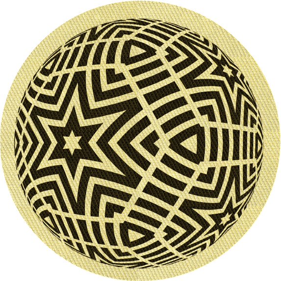 Ahgly Company Machine Washable Indoor Round Transitional Mustard Yellow Area Rugs, 8' Round