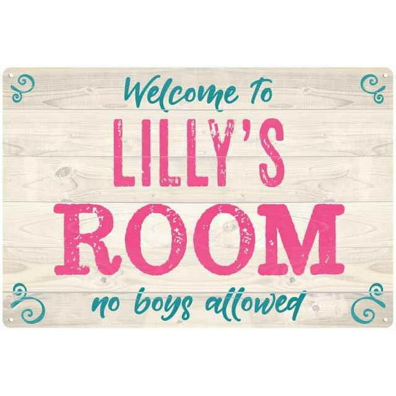 LILLY'S Room Kids Bedroom Sign Gift 8x12 Metal Sign 108120089153