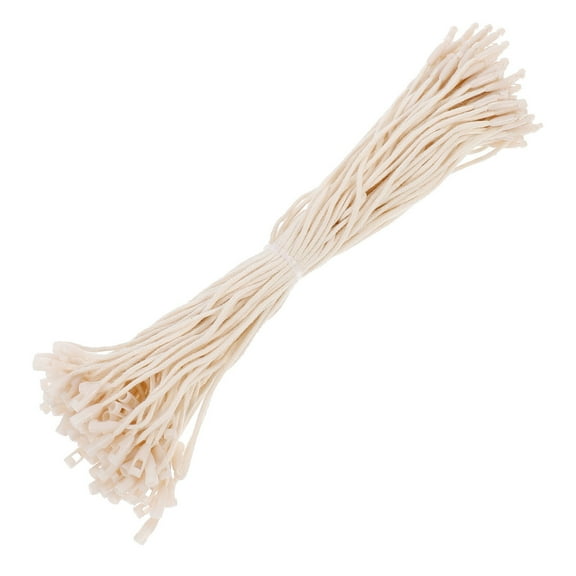 Mobutofu Cotton Hanging Tag String 1000Pcs Beige for Craft Show Marking Round Shape