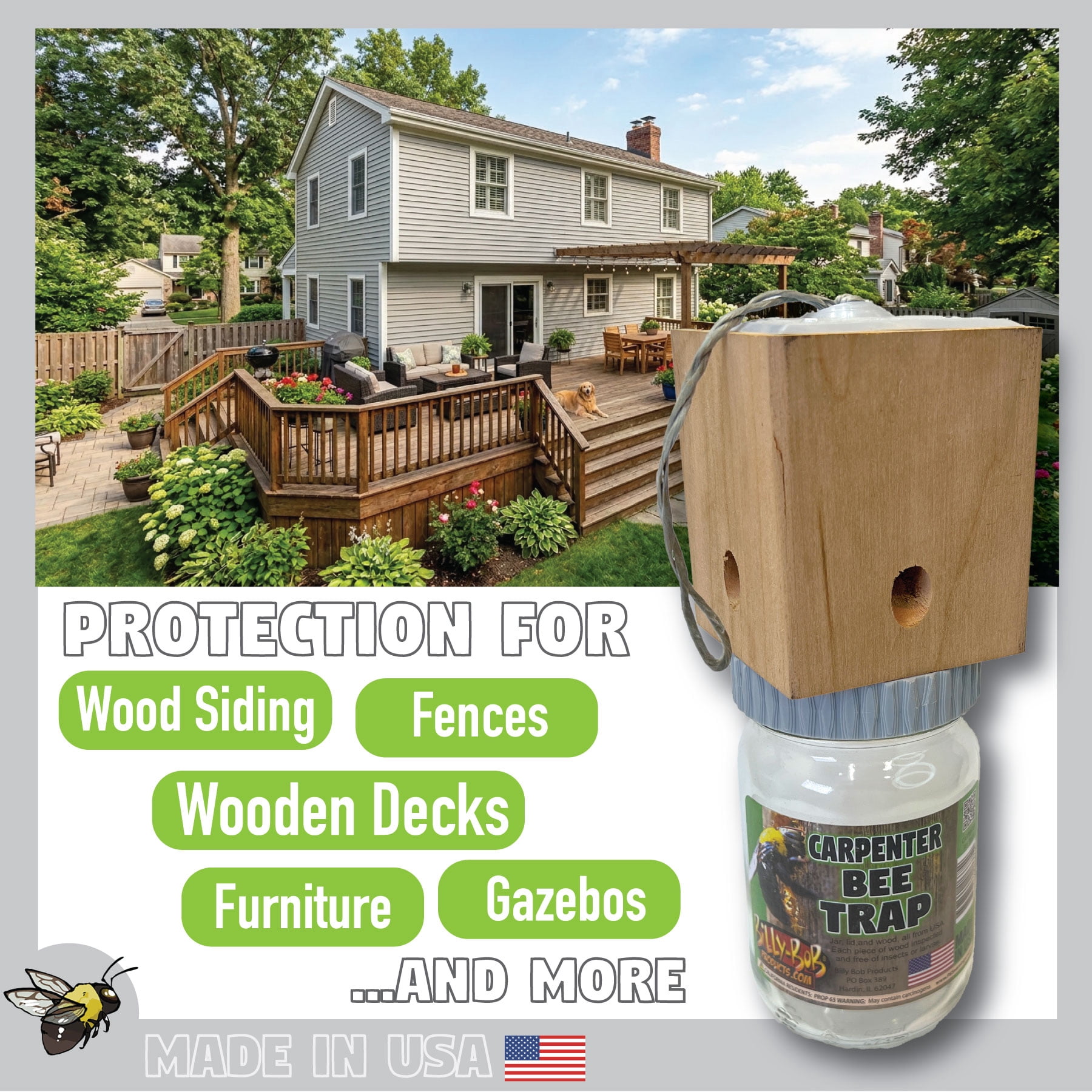 3pk- Carpenter Bee Trap