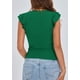 thumbnail image 2 of Remera PRETTYGARDEN Mujer Cuello en V con Volados Sin Mangas Ajustada Verde Talle S, 2 of 8