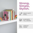 thumbnail image 5 of REGALWOVEN Metal Bookends, Book Ends for Shelves, Reinforced Iron Book Stopper for Heavy Books & Office, 2Pcs Pink 5"L x 5.9"W x 7.5"H, 5 of 5