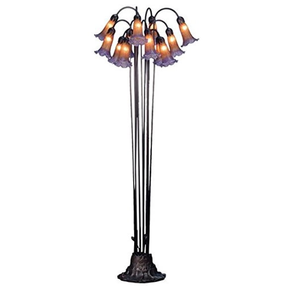 60"H Amber/Purple Pond Lily 12 LT Floor Lamp