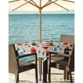 thumbnail image 3 of Fsddascl Red Poppy Flower Outdoor Tablecloth - 54x54 Inch Square Dining Table Cover, Blue Daisy Floral Patriotic 4th of July Waterproof Outdoor Table Cloth with Umbrella Hole & Zipper for Patio, 3 of 7