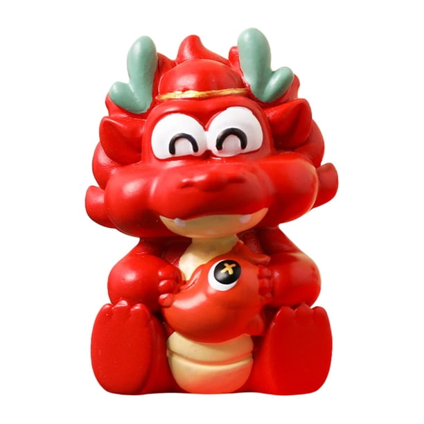 Mini estatua de dragón para el Año Nuevo chino, chimenea para el hogar, figura de dragón en miniatura Con Pescado