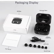 Wearable4U White Wireless Ear Buds Bluetooth EarBuds with Charging Case Power Bank 1500 mAh Case