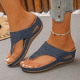 thumbnail image 2 of Dakaela Orthopedic Sandals for Women 2026 Wide Width Summer Slip on Beach Flip Flops Arch Support Dressy Casual Wedge Walking Shoes Size 6-10 Navy, 2 of 9