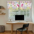 thumbnail image 5 of Happy Easter Tier Curtains 36 Inch Length, Spring Watercolor Bunny Eggs Flower Grey Plaid Cafe Short Curtains for Bathroom Over Sink, Small Kitchen Curtain Light Filtering Drapes 2 Panels 27.5"Wx36"L, 5 of 8