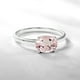 thumbnail image 2 of JeenMata Anillo de Compromiso Solitario de Turmalina Rosa de Corte Ovalado de 1,25 Quilates Piedra Natal de Octubre, en Oro Blanco de 18 K sobre Plata, 2 of 6