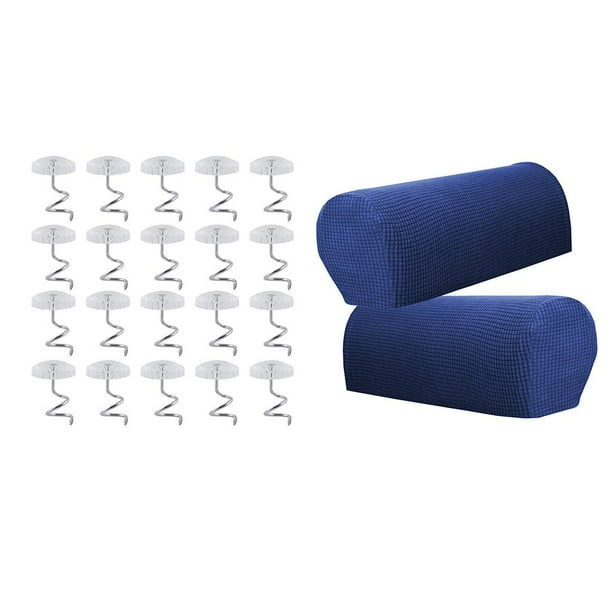 para Cubiertas de 1 pares Accesorio de Poliéster con Funda a de Apoyabrazos Azul oscuro
