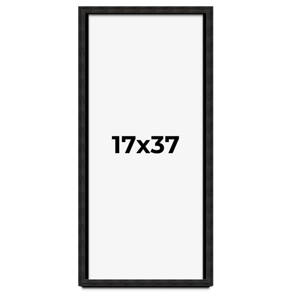17x37 Shadow Box Black Rustic Barnwood Display Frame | 1.125 Inch Deep | 0.875 Inch Moulding Width