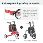 Drive Medical Nitro Euro Style 3-Wheel Rollator Rolling Walker