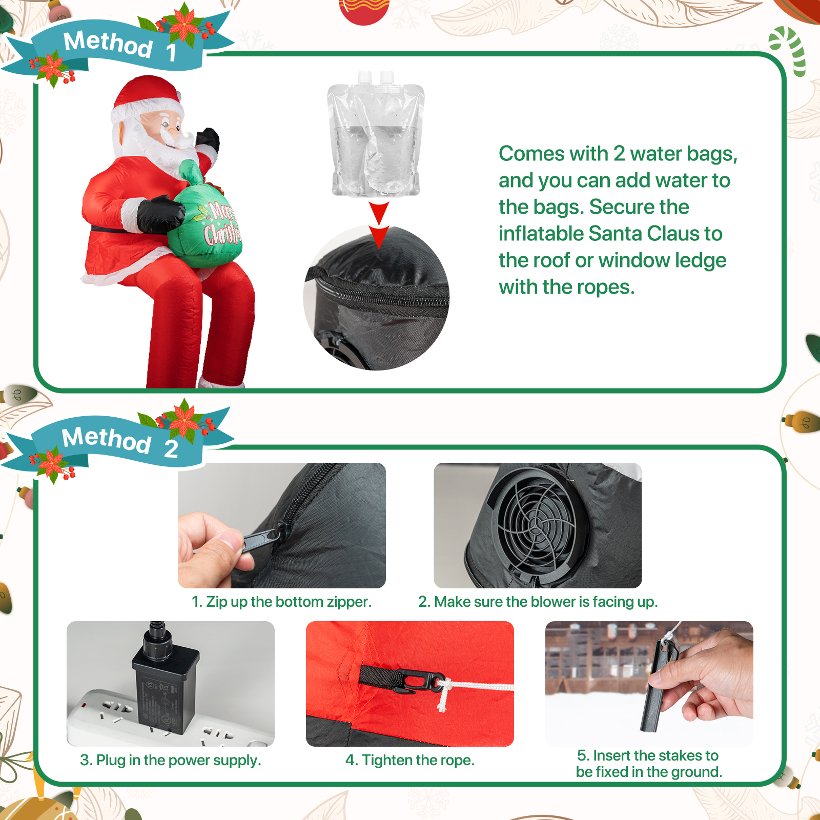 Belita Amy 6ft Inflatable Sitting Santa with LED Lights photo 8