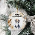 thumbnail image 3 of Happy Anniversary Manx Celebrates Wedding Love Family Party Ceramic Round Ornament Cat Lover Kitten Owner Gifts Home Tree Decor - 01015, 3 of 5