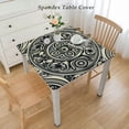 thumbnail image 2 of HAOXIT Table Cloth Kitchen Table Peva Dining Table Cover - by Rectangle Waterproof Spill Proof Tablecloths Outdoor Picnic Camping (Medallion Teal) White, 2 of 7