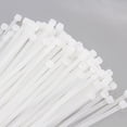 thumbnail image 2 of 100 Pack Heavy Duty 8 Inches (50lbs) Zip Cable Tie Down Strap Wire Uv White Clear Natural Nylon Wrap, 2 of 5