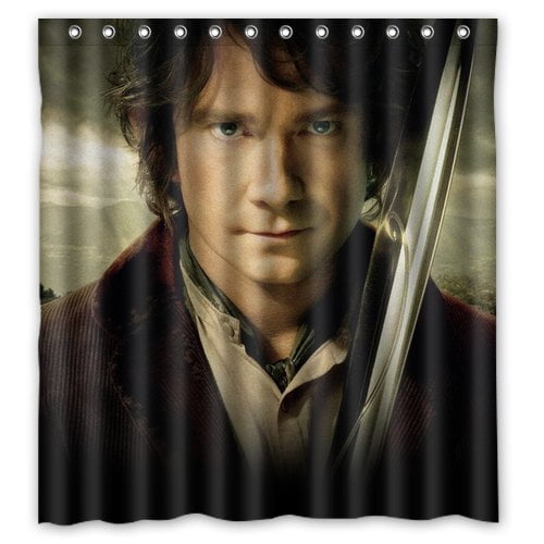 TOUXIHAA Pop The Hobbit Bilbo Baggins Pattern Shower Curtain Bathroom Curtain Set with Hooks Size 66x72 inch