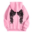 thumbnail image 4 of Women's Hoodies Sweatshirts Graphic Sweatshirt for Women with Long Sleeve Hoodie Tops Preppy Style Casual Pullover for Everyday Wear Pink L, 4 of 5
