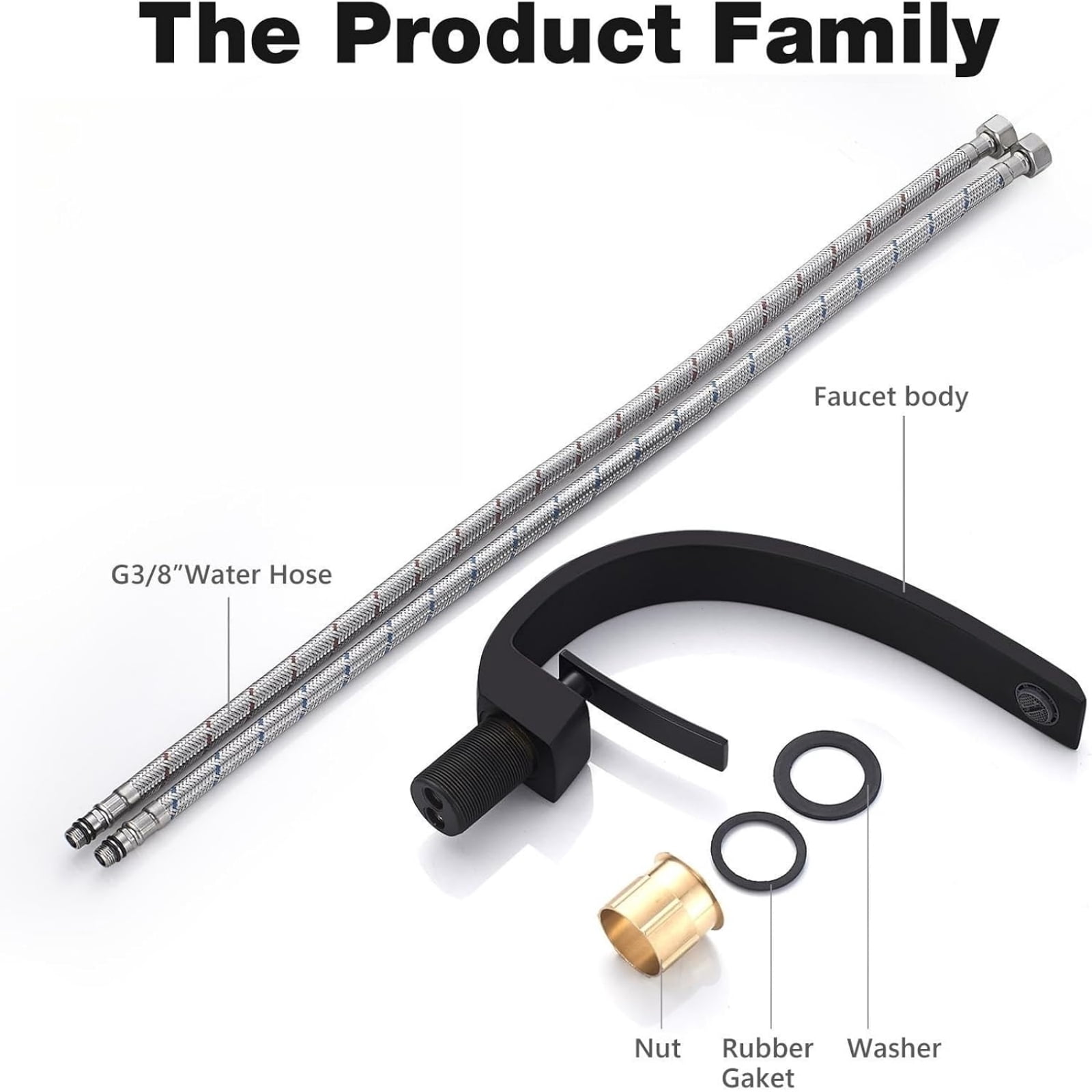 Bathroom Faucet Brushed Nickel Modern Waterfall Bathroom Sink Faucet with Single Handle, Hot and Cold