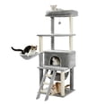 thumbnail image 2 of Cat Toy Scratching Wood Climbing Tree with Bowl Cat Scratching Post Toy Climbing Frame Cat Furniture Pole Gym Condo ShopWise Round, 2 of 15