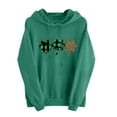 thumbnail image 2 of Hxlamzoo St. Patricks Day Hoodie for Women 2026 Long Sleeve Shamrock Irish Clover Shirts Saint Pattys Hooded Sweatshirt, 2 of 5