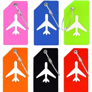 6Pack Silicone Luggage Tag with Name ID Card Perfect to Quickly Spot Luggage Suitcase