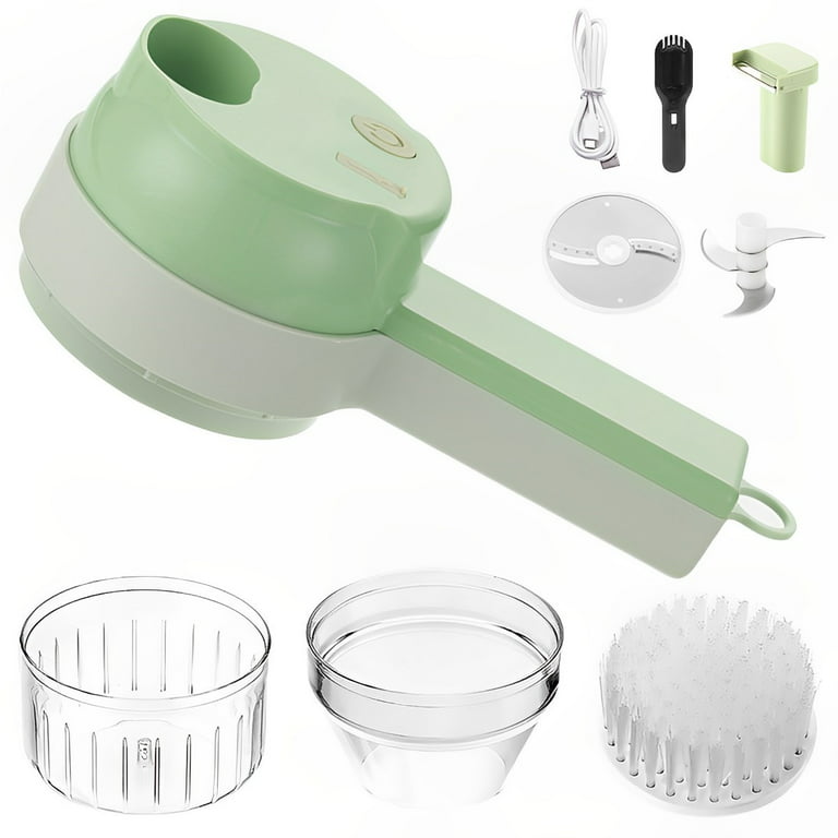 Retrok Electric Vegetable Cutter Set Handheld Garlic Chopper Onion Slicer -  Mini Wireless Portable Type-C Rechargeable Food Mincer Meat Grinder Food