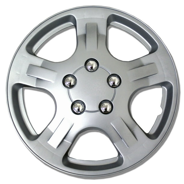 Set of 4 Metallic Silver Hubcaps 14" WSC051S14 Hub Caps Wheel Skin Cover 14 Inches 4 Pcs Set