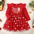 thumbnail image 2 of KaLI_Store Toddler Princess Dress Long Sleeve Fall Christmas Party Dress Red,Size 4-5 T, 2 of 7