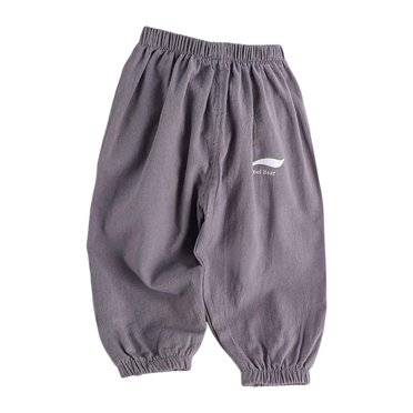 Hessimy Baby Boy'S Khaki Pants Solid Color Casual Loose Trousers With Pocket Cargo Pants For Boy (Grey,3-4 Years)