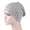Gray, variant on 3PCS Solid Color Men Women Pleated Cotton Beanie Cap Hair Loss Sleeping Chemo Hat,Light Gray