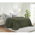 thumbnail image 4 of Superior Nobel Cotton Textured Chevron Woven Blanket, King, Forest Green, 4 of 13