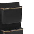 thumbnail image 4 of HomeRoots 352039 Iron Mailbox with 2 Storage Slots & Dots Engraving, Black & Gold, 4 of 5