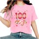 thumbnail image 1 of Camisetas de Cuello de Tripulación de Manga Corta para Mujeres Carta Impresa Camiseta 95% Poliéster 5% Spandex, Manga Corta Cuello Redondo Top Casual para Diario, 1 of 5