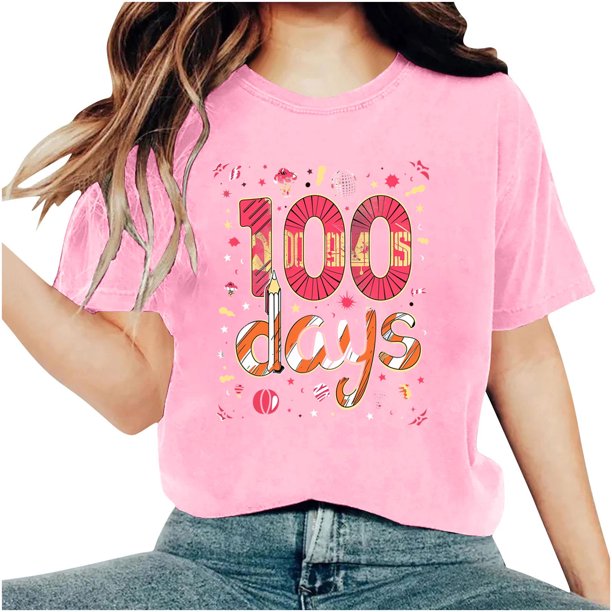 Camisetas de Cuello de Tripulación de Manga Corta para Mujeres Carta Impresa Camiseta 95% Poliéster 5% Spandex, Manga Corta Cuello Redondo Top Casual para Diario
